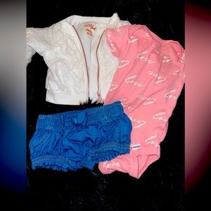 0-3 outfit light jacket jegging shorts love onesie baby girl
